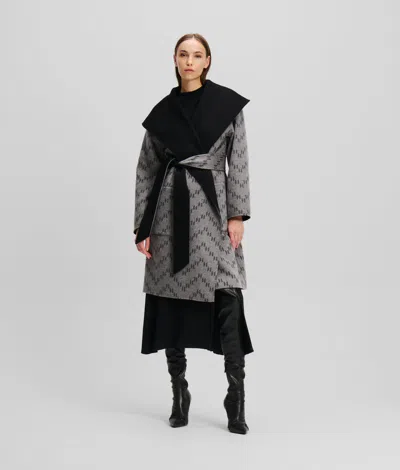 Karl Lagerfeld Reversible Soft Coat In Black