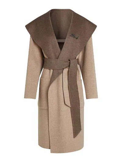 Karl Lagerfeld Reversible Soft Coat In Brown