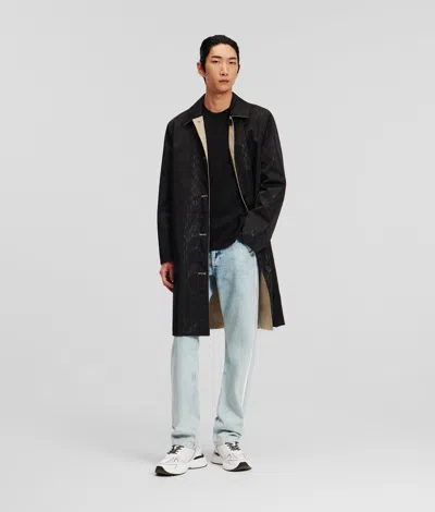 Karl Lagerfeld Reversible Trenchcoat In Black