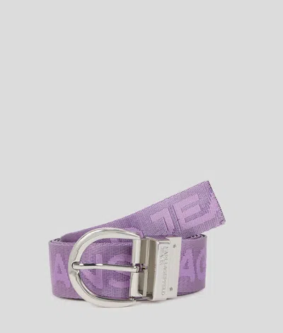 Karl Lagerfeld Reversible Webbing Belt In Purple