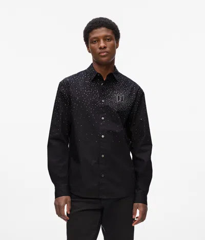 Karl Lagerfeld Rhinestone Degradé Shirt In Black