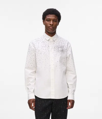 Karl Lagerfeld Rhinestone Degradé Shirt In White