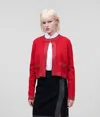 Karl Lagerfeld Rhinestone-embellished Cardigan In Red