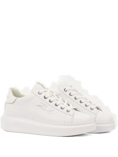 Karl Lagerfeld Rhinestone-embellished Low-top Sneakers In White