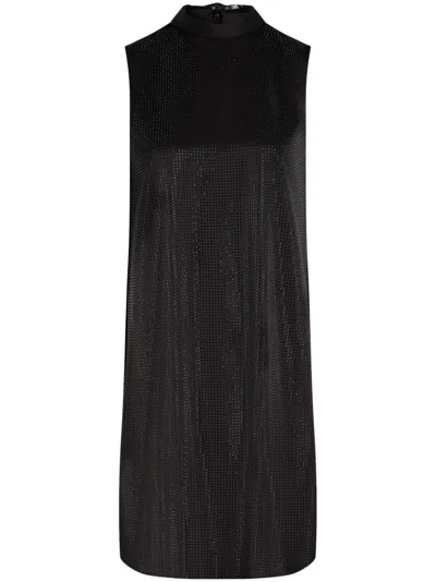 Karl Lagerfeld Rhinestone-embellished Shift Dress In Black