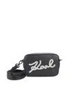 Karl Lagerfeld Rhinestone-embellished Shoulder Bag In Black