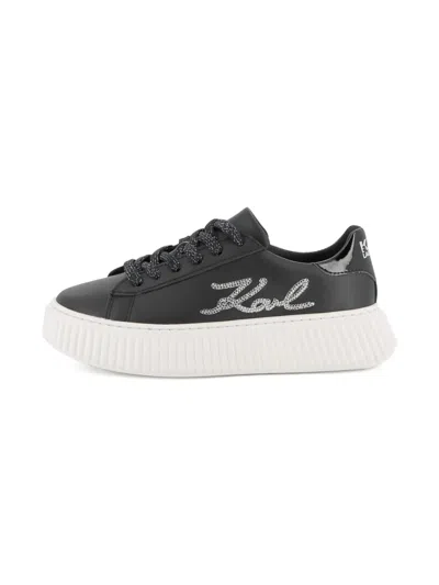 Karl Lagerfeld Rhinestone-embellished Sneakers In Black