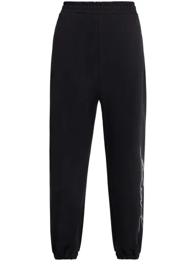 Karl Lagerfeld Rhinestone-embellished Track Pants In Black