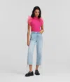 Karl Lagerfeld Rhinestone Fringed Jeans In Blue