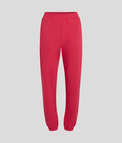 Karl Lagerfeld Rhinestone Karl Signature Sweatpants In Red