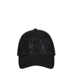 Karl Lagerfeld Rhinestone Logo Baseball Cap In Black