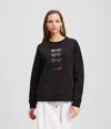 Karl Lagerfeld Rhinestone Sunglasses Sweatshirt In Blue