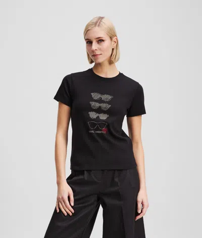 Karl Lagerfeld Rhinestone Sunglasses T-shirt