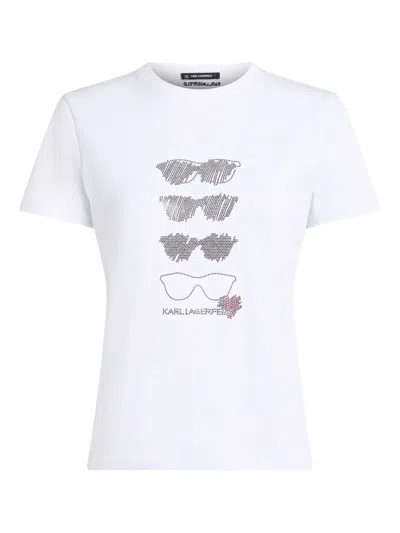 Karl Lagerfeld Rhinestone Sunglasses T-shirt