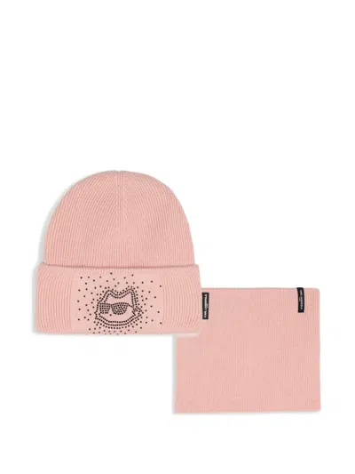Karl Lagerfeld Kids' Rhinestone-embellished Beanie Hat (set Of Two) In Gold
