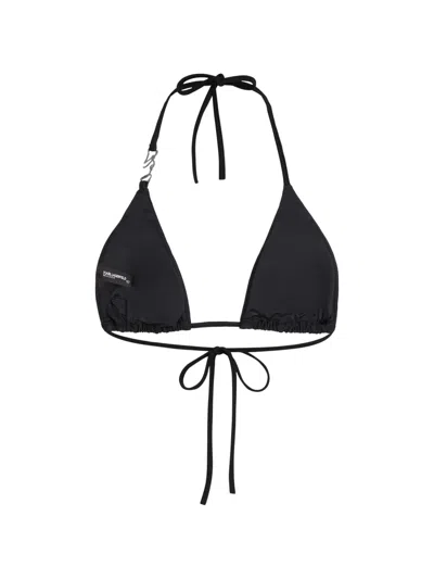 Karl Lagerfeld Rhinestone-embellished Triangle Bikini Top In Black