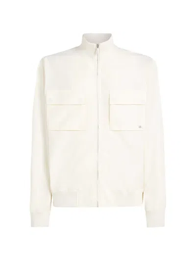 Karl Lagerfeld Rib Collar Vacances Jacket In White