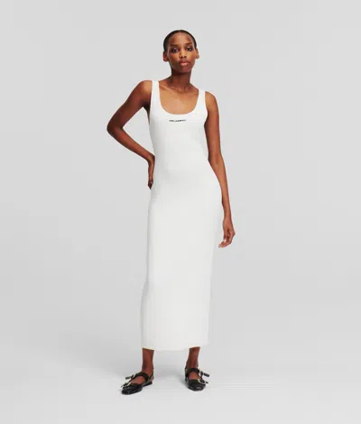 KARL LAGERFELD RIB-KNIT SLEEVELESS DRESS