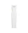 Karl Lagerfeld Ribbed-knit Sleeveless Midi Dress In White