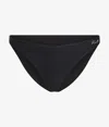 Karl Lagerfeld Ribbed Bikini Bottoms In Black