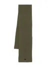 Karl Lagerfeld Ribbed Cotton Scarf In Green