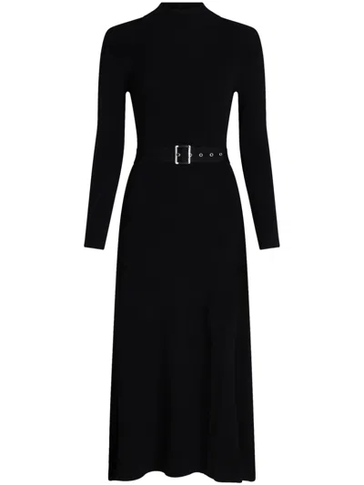 Karl Lagerfeld Ribbed-knit Dress In Black
