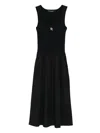 Karl Lagerfeld Ribbed-knit Midi Dress In Black