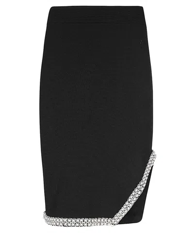 Karl Lagerfeld Ribbed Knit Skirt In Black