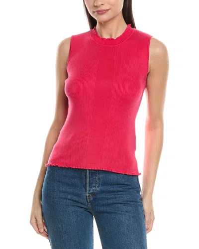 Karl Lagerfeld Ribbed Knit Top In Multi