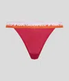 Karl Lagerfeld Ribbed Logo Brazilian Brief In Red