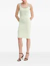 Karl Lagerfeld Ribbed Midi Dress In Green