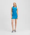 Karl Lagerfeld Ribbed Tank Dress In Blue