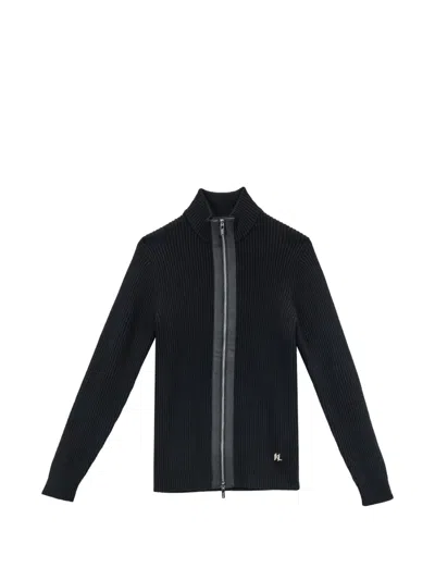 Karl Lagerfeld Ribbed-knit Zip-up Cardigan In Multi