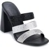 Karl Lagerfeld Rickie Rhinestone Slide Sandal In Black/white