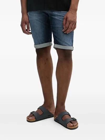 Karl Lagerfeld Rolled-cuffs Denim Shorts In Blue