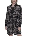 Karl Lagerfeld Rope Print Dress In Multi