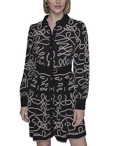 Karl Lagerfeld Rope Print Dress In Multi