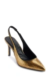 Karl Lagerfeld Rosalyn Pointed Toe Slingback Pump In Gold,black