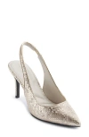 Karl Lagerfeld Rosalyn Pointed Toe Slingback Pump In White Gold