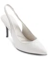 Karl Lagerfeld Paris Rosalyn Slingback Pointed Toe Pump In Soft White