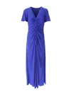 Karl Lagerfeld Ruched Maxi Dress In Blue