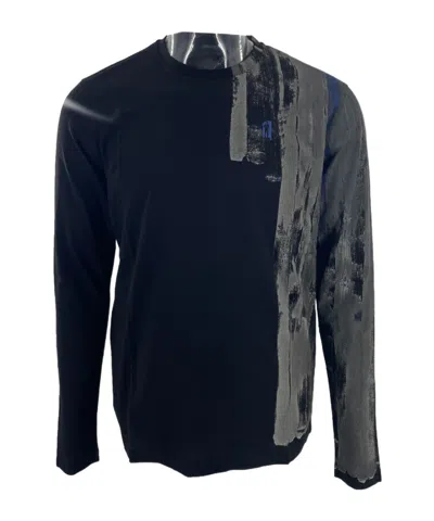 Karl Lagerfeld Round Collar And Long-sleeved T-shirt In Black