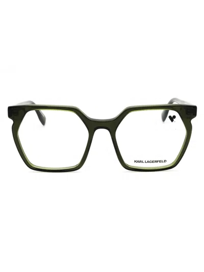 Karl Lagerfeld Round Frame Acetate Women's Eyeglasses In Gray