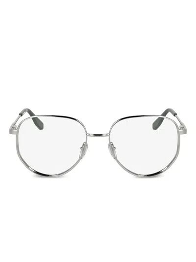 Karl Lagerfeld Round-frame Glasses In Silver