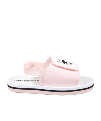 Karl Lagerfeld Round-headed Sandals In Pink