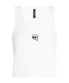 Karl Lagerfeld Round Neck Sleeveless Pajamas In White