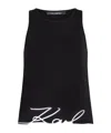 Karl Lagerfeld Round Neck Sleeveless Vest In Black