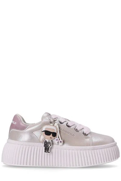 Karl Lagerfeld Round Toe Lace In White