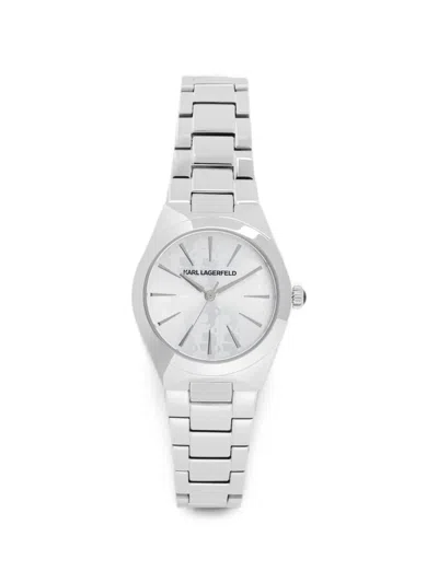 Karl Lagerfeld Round-case 30mm Watch In Silver