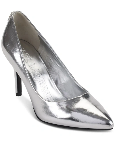 Karl Lagerfeld Royale High Heel Pumps In Silver